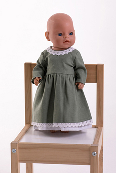 Кукольное платье оливкового цвета